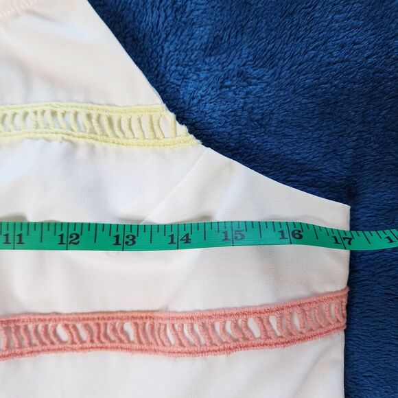 Big Waterblue Sky Halter Top Multicolor Stripe Crochet Striped Small Women - Picture 8 of 9